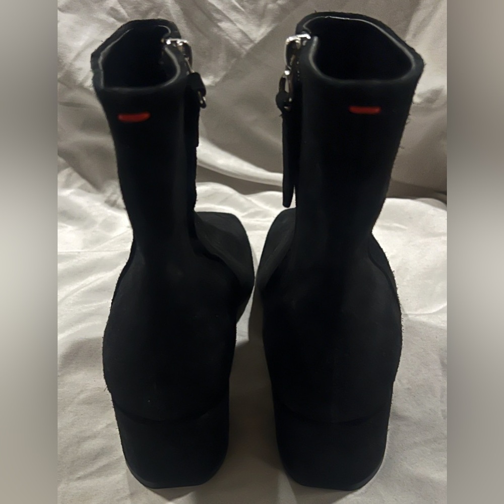 AEYDE BLACK SUEDE ANKLE BOOTIES ZIP BLOCK HEEL NEW EU 40 US 9 $495 - Picture 8 of 11